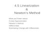 4.5 Linearization  &  Newton’s Method
