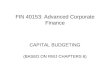 FIN 40153: Advanced Corporate Finance