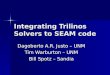Integrating Trilinos Solvers to SEAM code