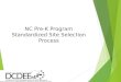 NC Pre-K Program Standardized Site Selection Process