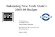 Balancing New York State’s 2008-09 Budget