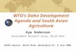 WTO’s Doha Development Agenda and South Asian Agriculture