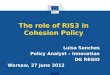 The role of RIS3 in Cohesion Policy