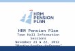 HRM  Pension Plan Town Hall  Information Sessions November 21 & 22, 2012