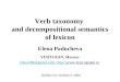 Verb taxonomy  and decompositional semantics of lexicon