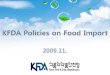 KFDA Policies on Food Import