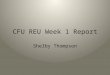 CFU REU Week 1 Report