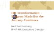 HR Transformation: Progress Made But the Journey Continues