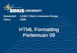 HTML Formatting Pertemuan 09