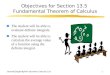 Objectives for Section 13.5  Fundamental Theorem of Calculus