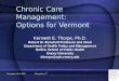 Chronic Care Management:  Options for Vermont