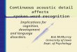 Continuous acoustic detail affects  spoken word recognition