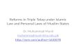 Reforms in Triple  Talaq  under Islamic Law and Personal Laws of Muslim States