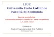 LIUC Università Carlo Cattaneo Facoltà di Economia Laurea specialistica