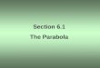 Section 6.1 The Parabola