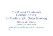 Trust and Epistemic Communities  in Biodiversity Data Sharing