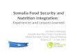 Somalia Food Security and Nutrition Integration :  Experiences and Lessons Learned