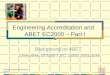 Background on ABET   Overview of ABET EC 2000 Structure