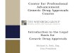 Center for Professional Advancement Generic Drug Approvals Course