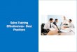 Sales Training Effectiveness - Best Practices