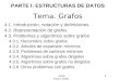 PARTE I: ESTRUCTURAS DE DATOS Tema. Grafos
