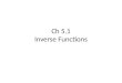 Ch 5.1 Inverse Functions