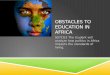 Obstacles to Education in Africa