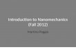 Introduction to  Nanomechanics (Fall 2012)