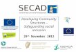 Developing Community Structures – Safeguarding social inclusion 29 th  November 2012