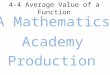 4-4 Average  Value of a Function