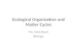 Ecological Organization and Matter Cycles
