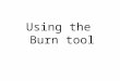 Using the  Burn tool
