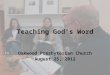 Teaching God’s Word