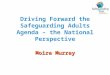 Driving Forward the Safeguarding Adults Agenda – the National Perspective