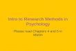 Intro to  Research Methods in Psychology