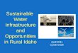 Sustainable  Water Infrastructure and Opportunities in Rural Idaho