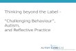 Thinking beyond the Label –  “Challenging Behaviour”, Autism,  and Reflective Practice