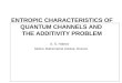 ENTROPIC CHARACTERISTICS OF QUANTUM CHANNELS AND  THE ADDITIVITY PROBLEM