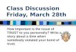 Class Discussion Friday, March 28th