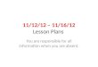 11/12/12 – 11/16/12 Lesson Plans