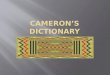 Cameron’s Dictionary