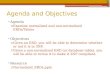Agenda and Objectives