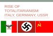 Rise of Totalitarianism: Italy, Germany, USSR
