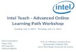 Intel  Teach  -  Advanced Online Learning Path  Workshop