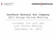 Southern Natural Gas Company 2013 Outage Review Meeting