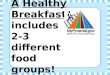A Healthy Breakfast  includes  2-3 different  food groups!
