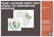 IGAD: Lacking Unity but LIKELY TO Support ive  AFRICOM