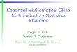 Essential Mathematical Skills for Introductory Statistics Students