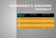 Savannah’s amazing trivia!!!