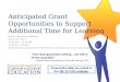 Anticipated Grant Opportunities to Support Additional Time for Learning